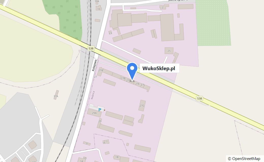 Mapa dojazdu – WukoSklep, ul. Kolejowa 27J, Nidzica
